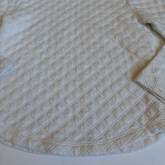 J.Crew Kids Crewcuts Quilted Mockneck Pullover Ivory Girls Small 6/7 - Picture 3 of 8